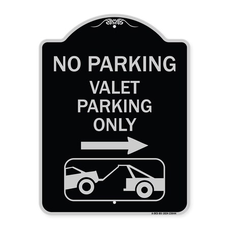 Signmission No Parking Valet Parking Only Heavy-Gauge Aluminum Architectural Sign, 24" x 18", BS-1824-23644 A-DES-BS-1824-23644